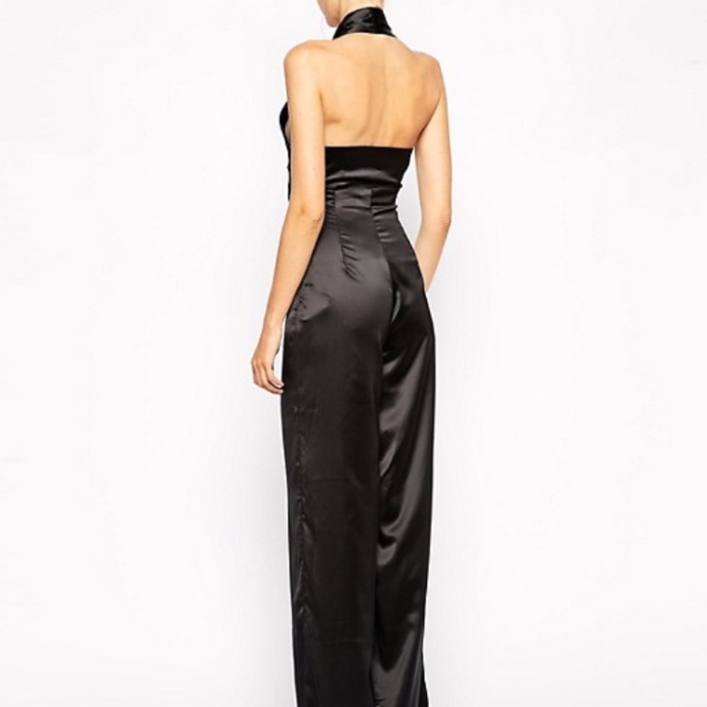 Plunge neck satin jumpsuit - Picture 2 of 5